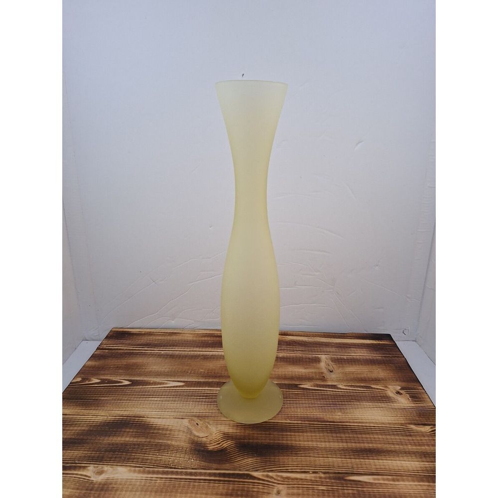 12" Carlo Moretti Style Studio Frosted‎ Glass Vase Mid Century Modern Mcm